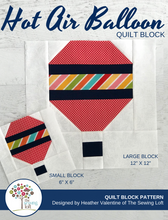Hot Air Balloon Quilt Block Pattern