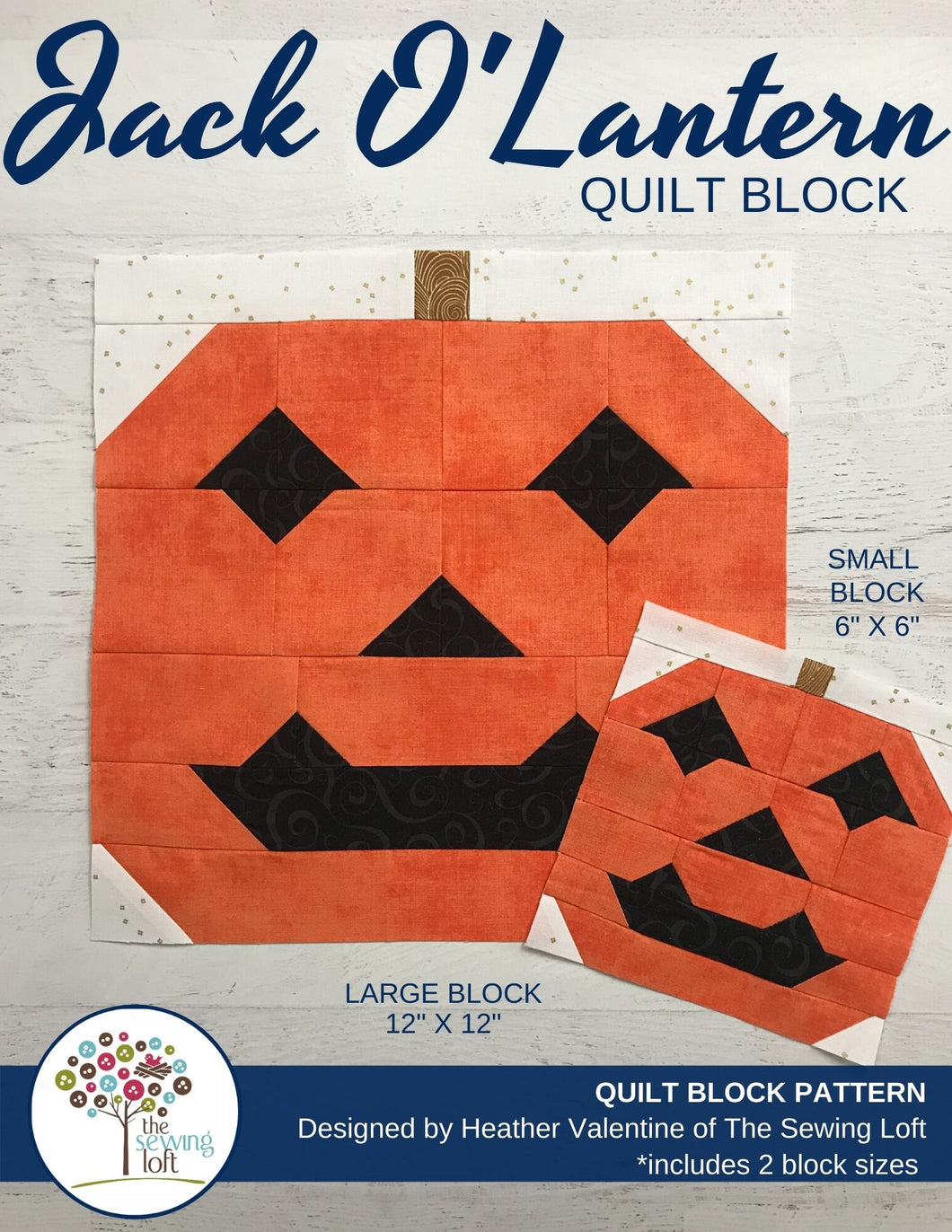 Jack O'Lantern Quilt Block Pattern