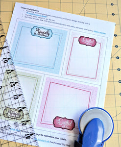Large Printable Quilt and Sewing Labels