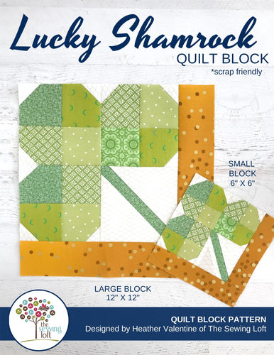 Lucky Shamrock Quilt Block Pattern