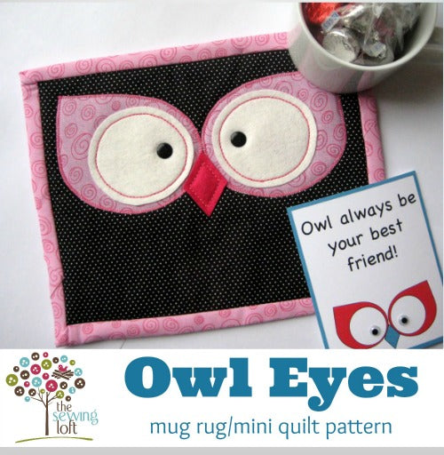 Owl Eyes Mini Quilt / Mug Rug