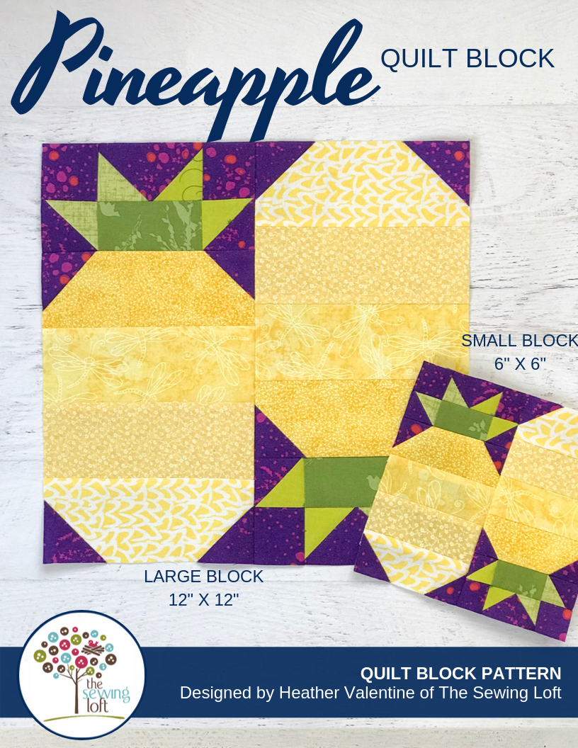 Patchwork Pineapple Quilt Block Pattern