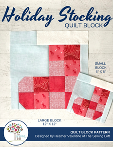 Patchwork Christmas Stocking Quilt Block