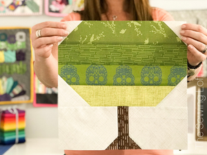 Patchwork Tree Quilt Block Pattern