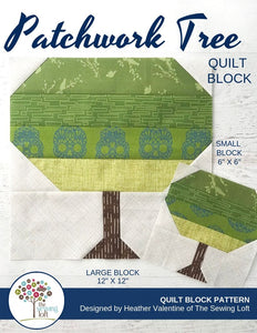 Patchwork Tree Quilt Block Pattern