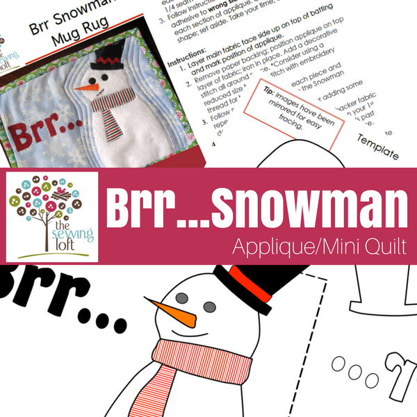 Snowman Mini Quilt - Mug Rug