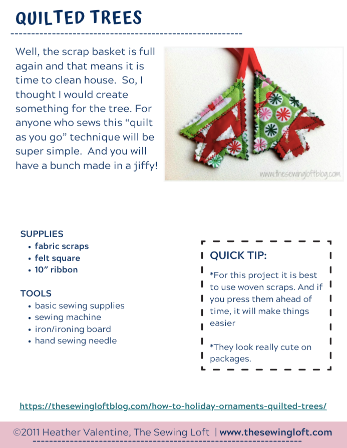 Quilted Tree Ornament - Tutorial PDF