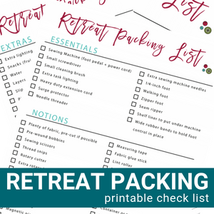 Sewing Retreat Printable Check List