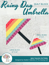 Rainy Day Umbrella Quilt Block Pattern