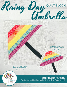 Rainy Day Umbrella Quilt Block Pattern