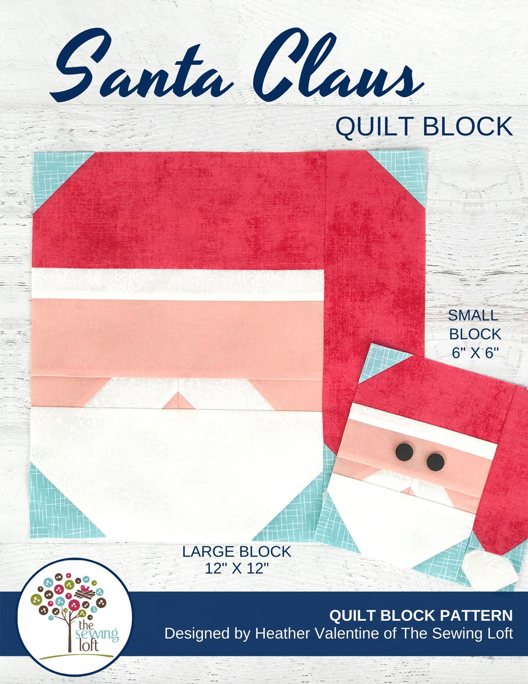 Pattern Block Santa Santa Claus Quilt Block PDF Pattern – TheSewingLoft