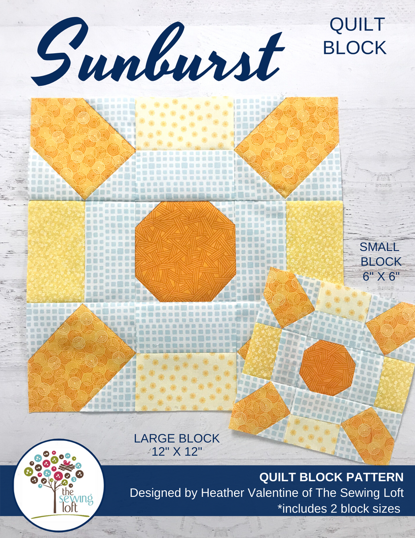 Sunburst Quilt Block Pattern