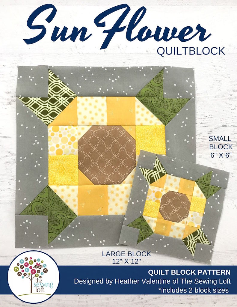 Sunflower Quilt Block Pattern