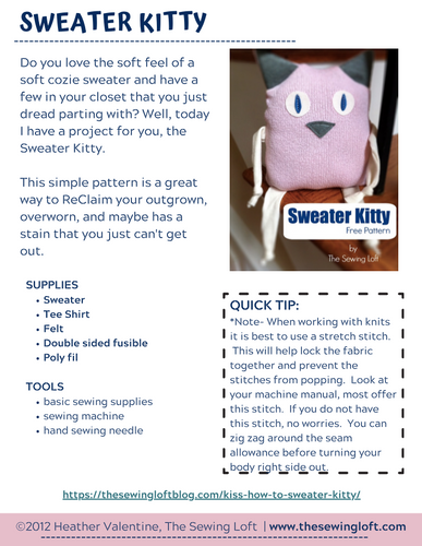 Sweater Kitty - Tutorial PDF