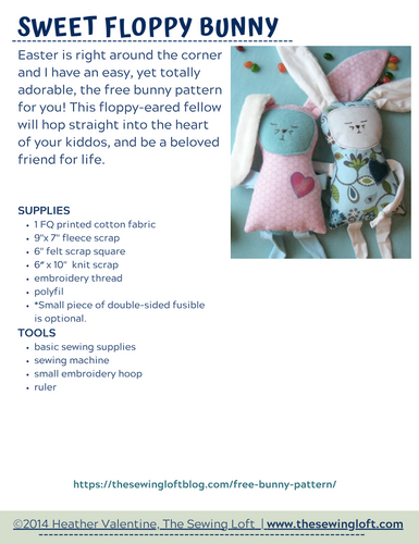 Sweet Floppy Bunny - Tutorial PDF