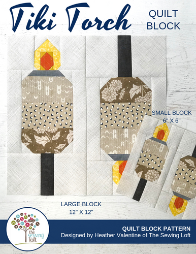 Tiki Torch Quilt Block Pattern